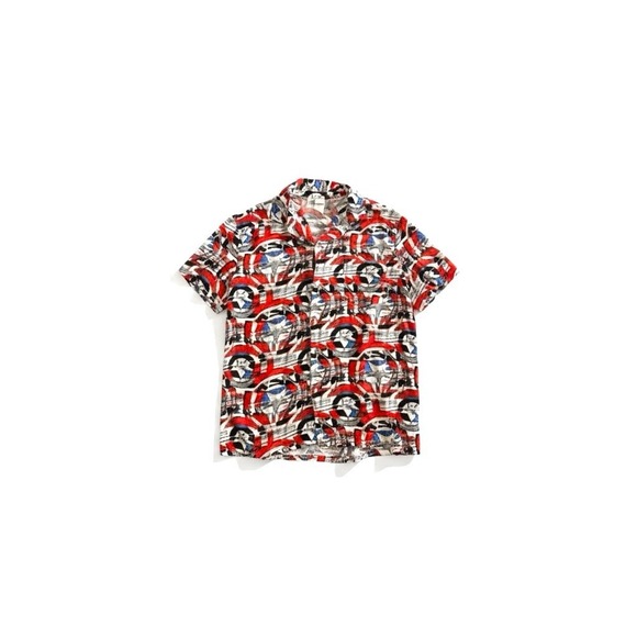 Marvel Other - Marvel Vtg Style Captain America Shield Button Shirt Size XL Hawaiian Style Camp